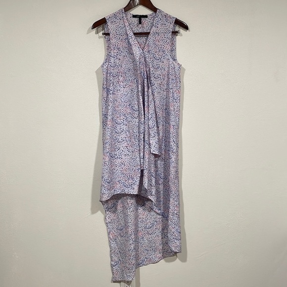 𝅺BCBGMAXAZRIA Tara Cascade Sheer Asymmetric Dress - Picture 1 of 7